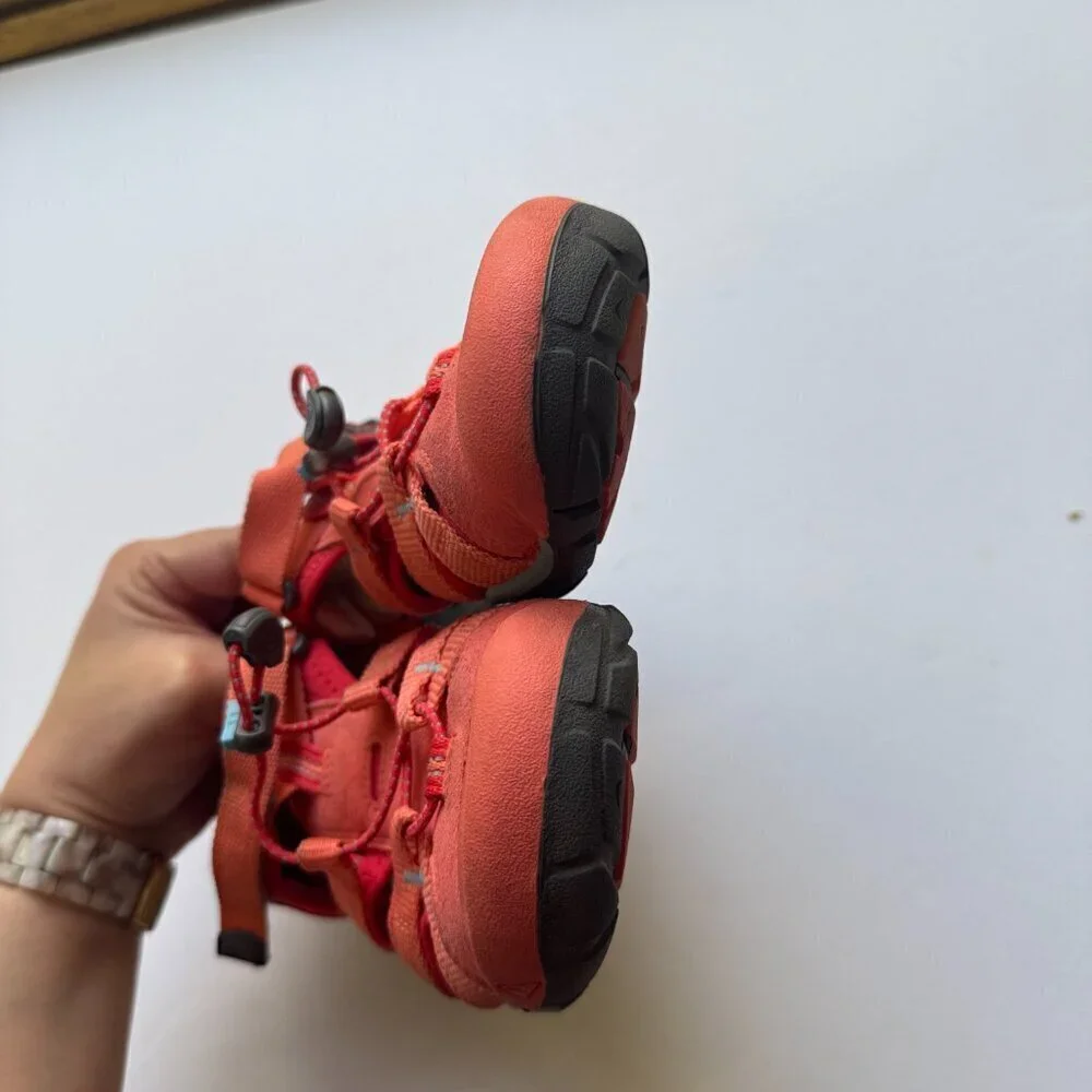 KEEN Sandals Kids Size 3 Racing Red/Orange Seacamp II CNX-C 1022989 CD-D 010819